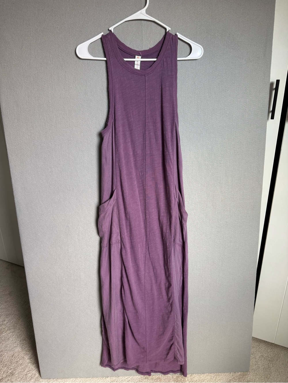Daily Practice Dress Womens XS Purple Casual Slub Jersey Knit Racerback Maxi - Picture 1 of 12
